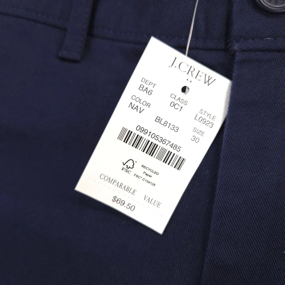 J Crew Flex Chino Shorts Mens 30 Navy Blue Stretch Twill 7